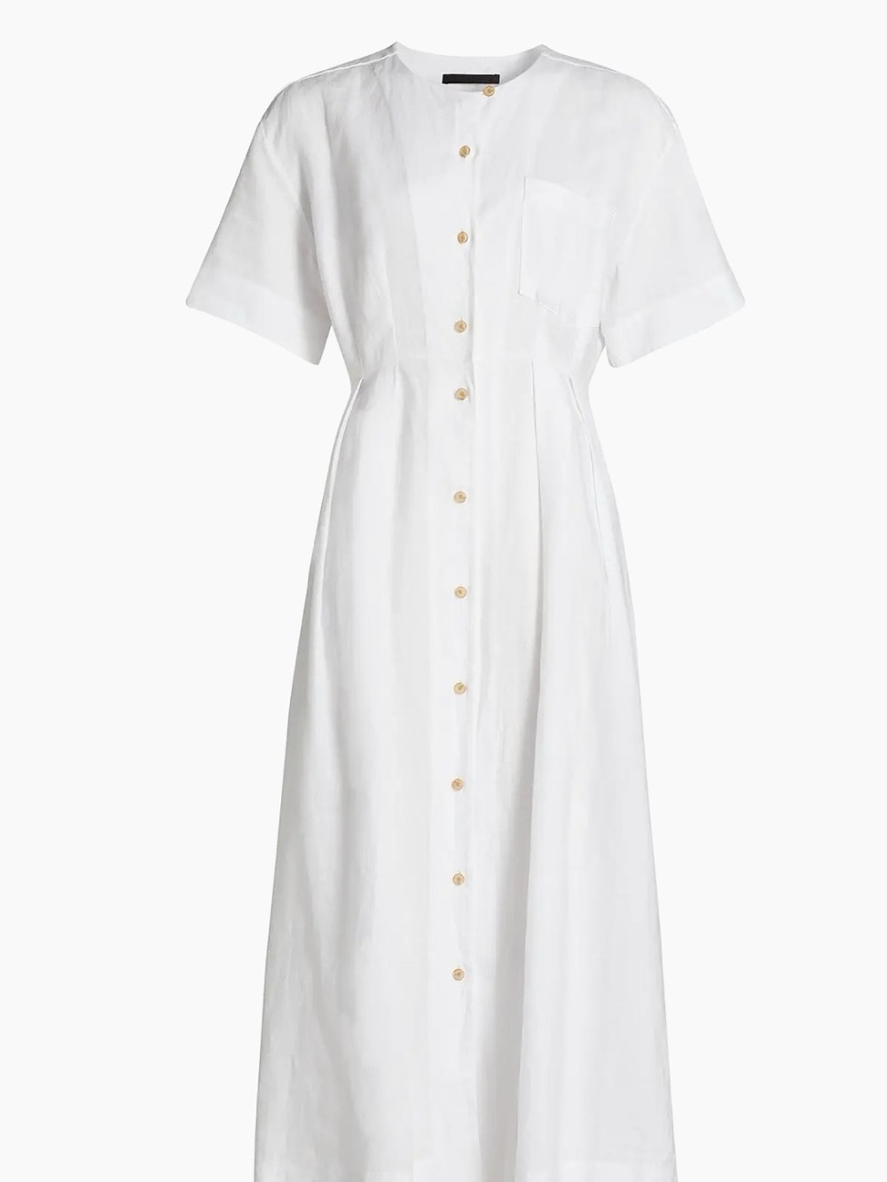 Jenni Kaye White Linen Midi Day Dress (Size XL) $395 EUC